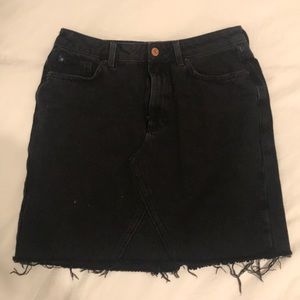 High waisted denim skirt